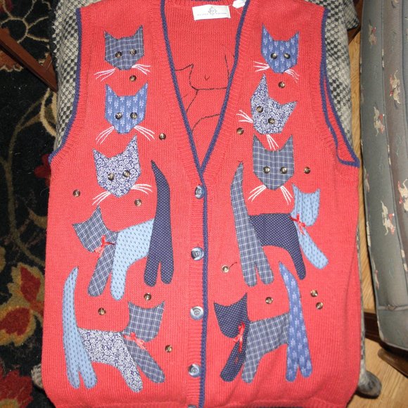 Vintage Cat Sweater Vest - Picture 4 of 8